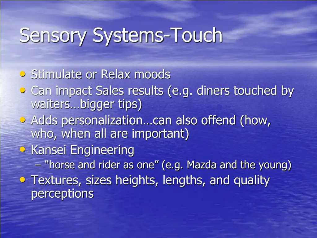 sensory systems touch