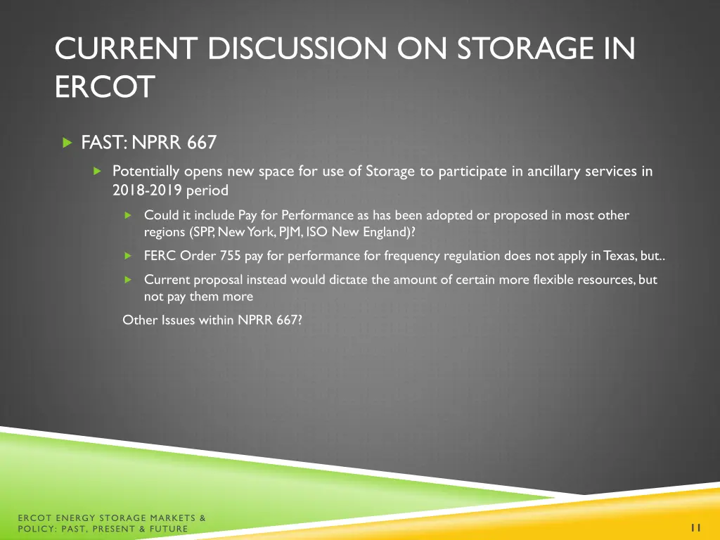 current discussion on storage in ercot