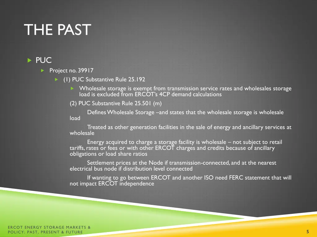 the past