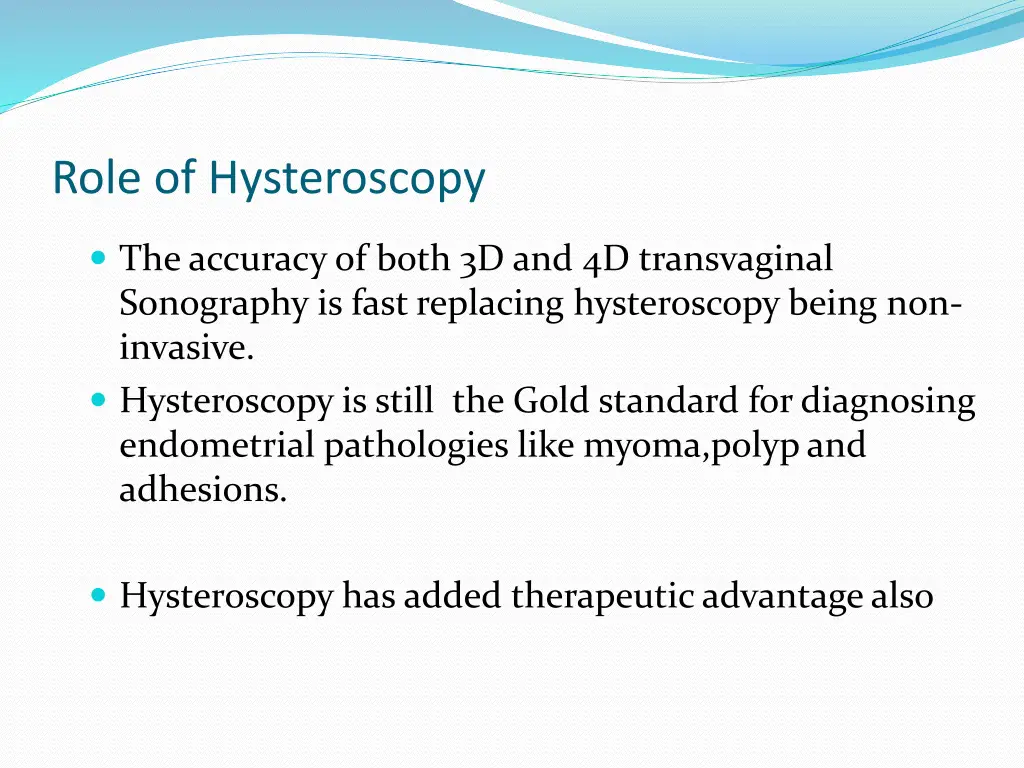 role of hysteroscopy