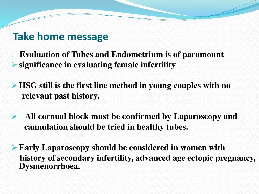 take home message