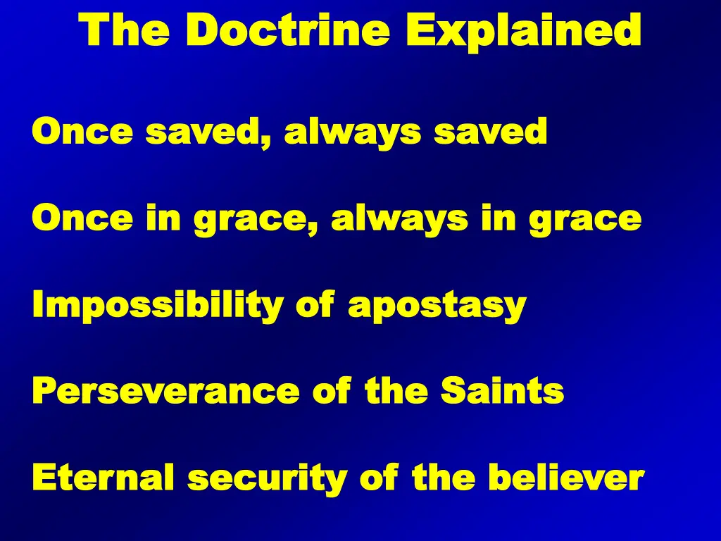 the doctrine explained the doctrine explained