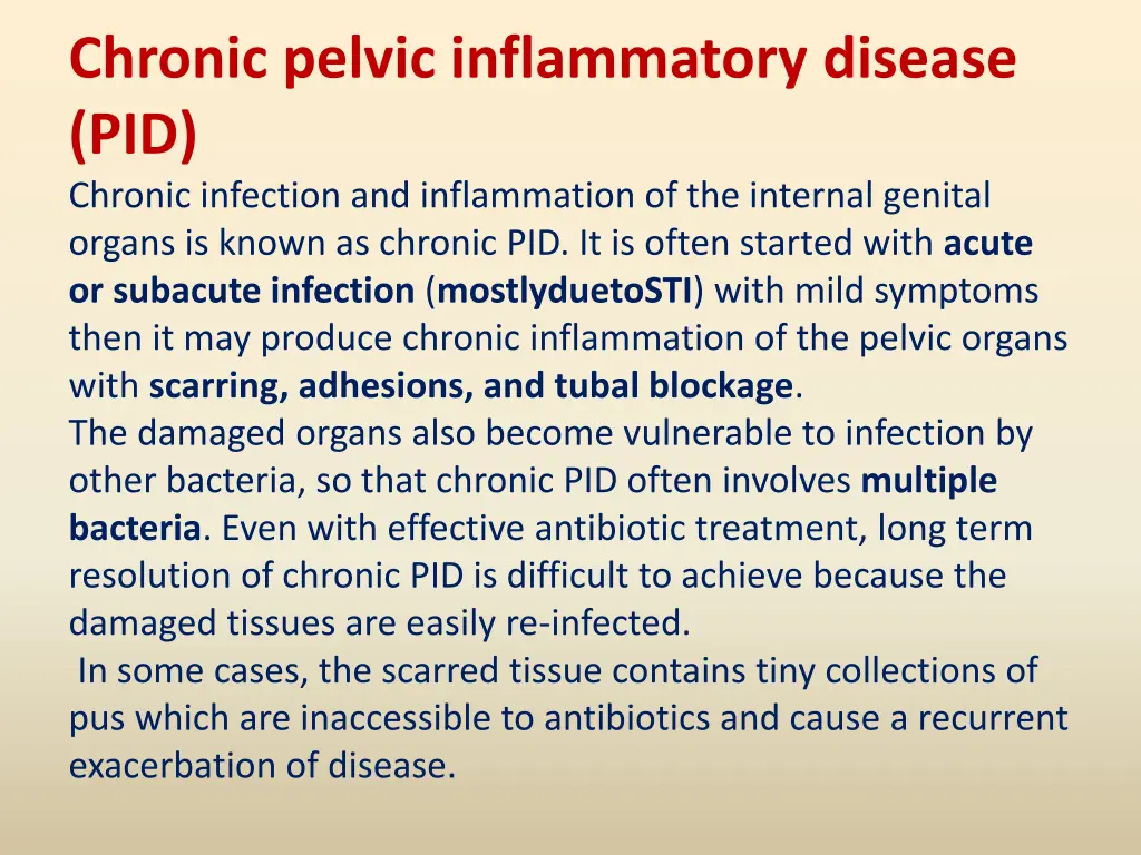 chronic pelvic inflammatory disease pid chronic