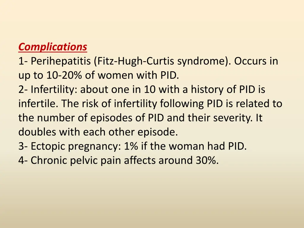 complications 1 perihepatitis fitz hugh curtis