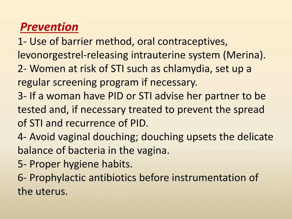 prevention 1 use of barrier method oral