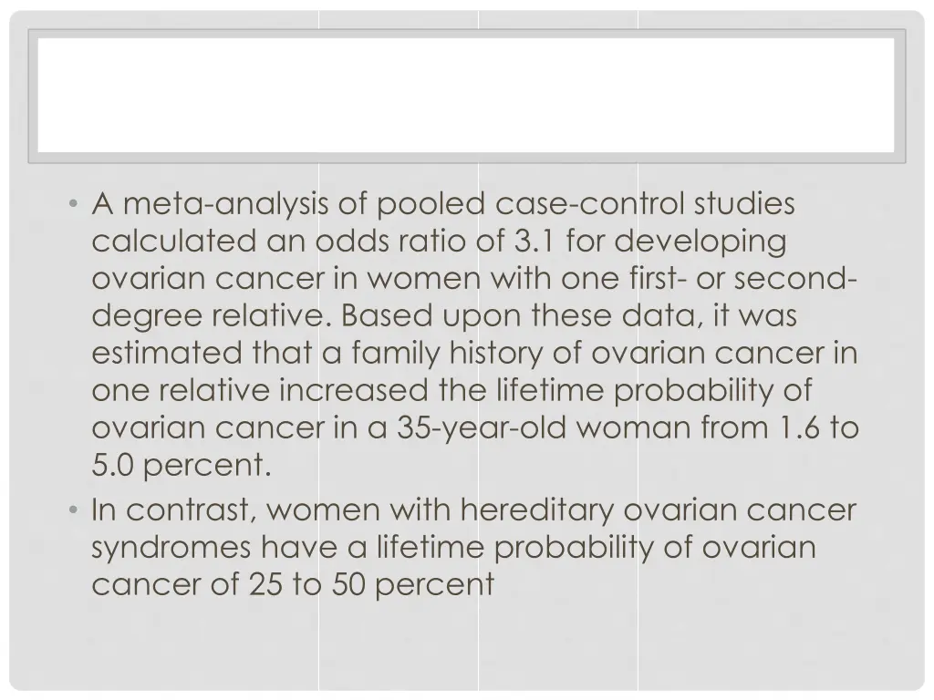 a meta analysis of pooled case control studies