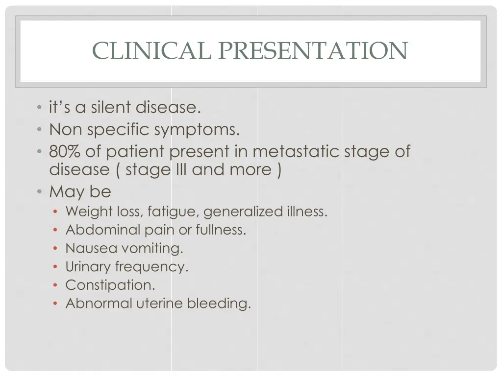 clinical presentation