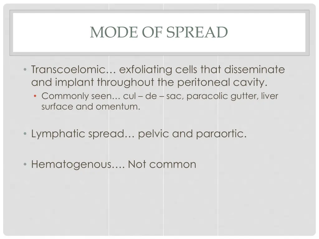 mode of spread
