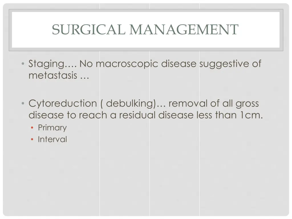 surgical management