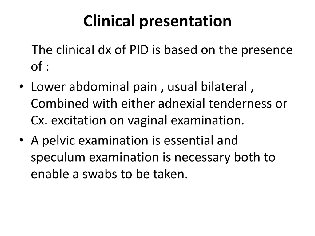 clinical presentation