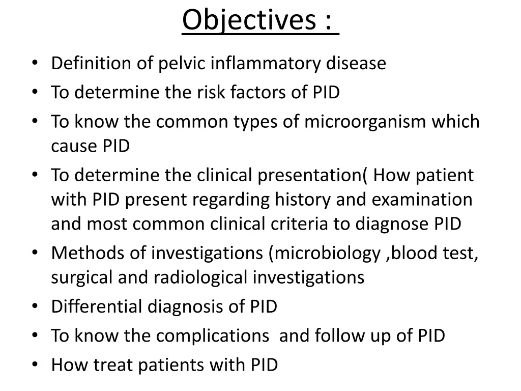 objectives