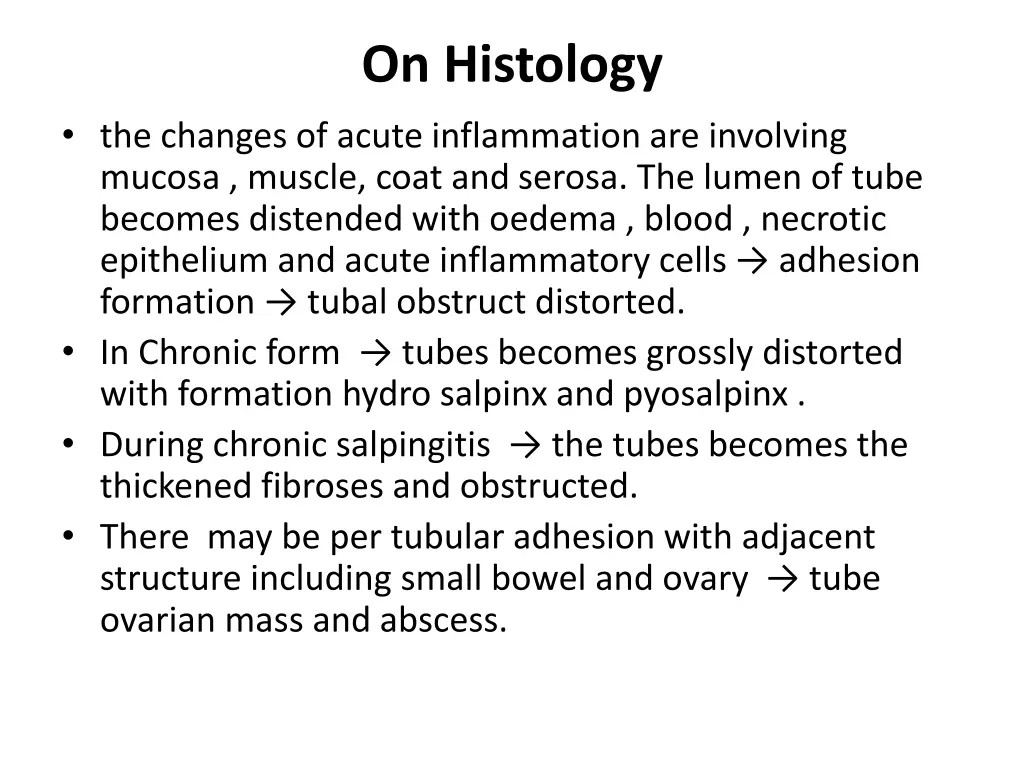 on histology
