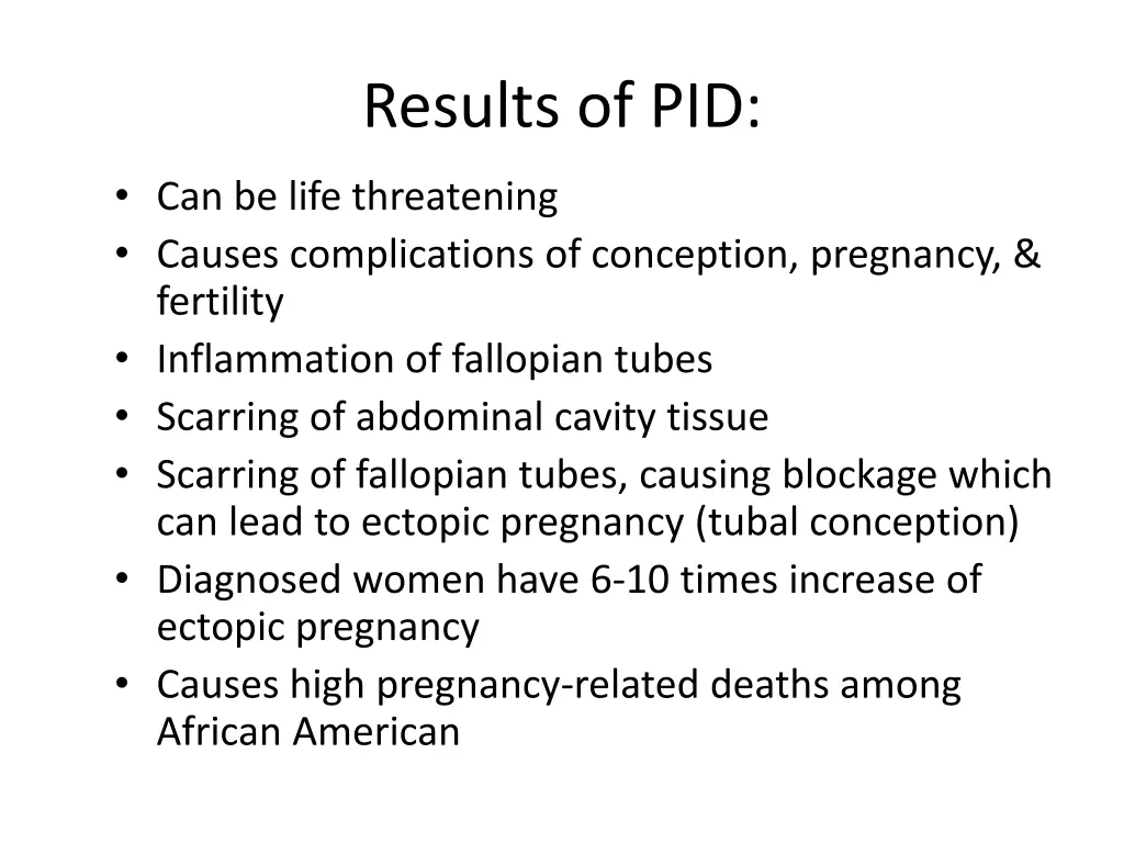 results of pid
