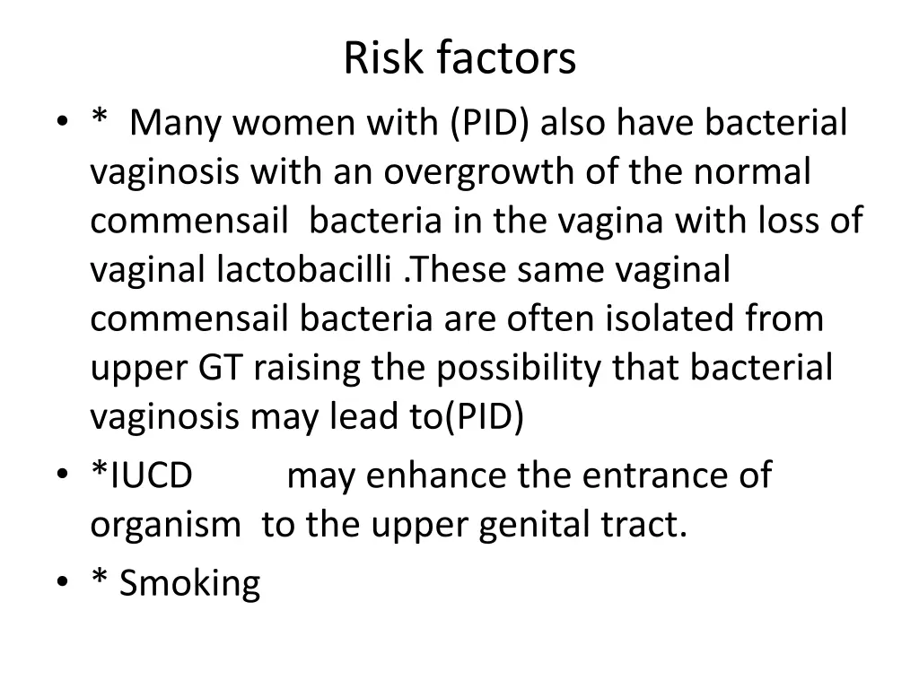risk factors 1