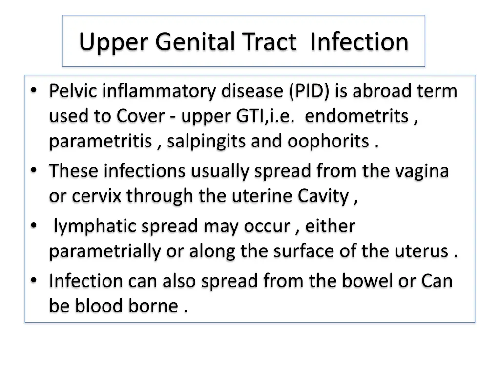 upper genital tract infection 1
