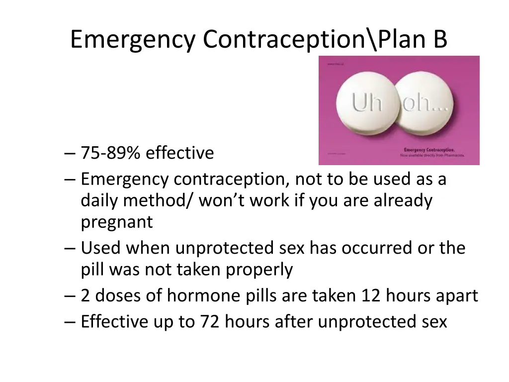 emergency contraception plan b