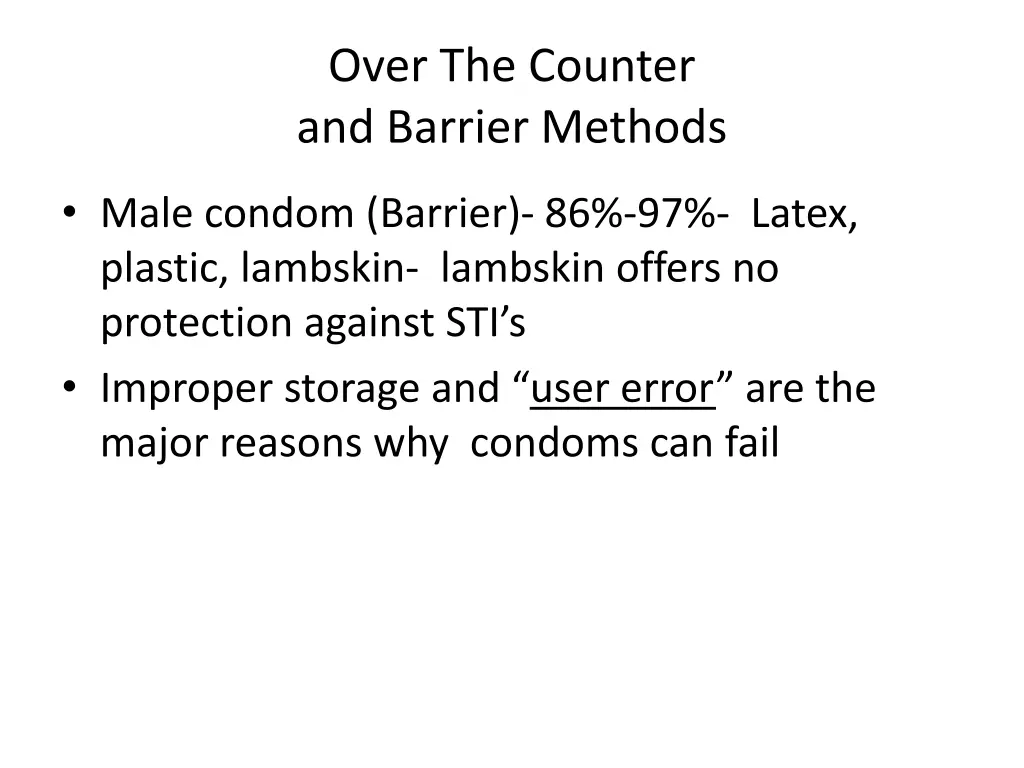 over the counter and barrier methods