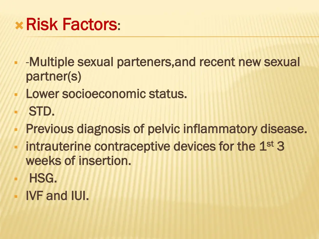 risk factors risk factors