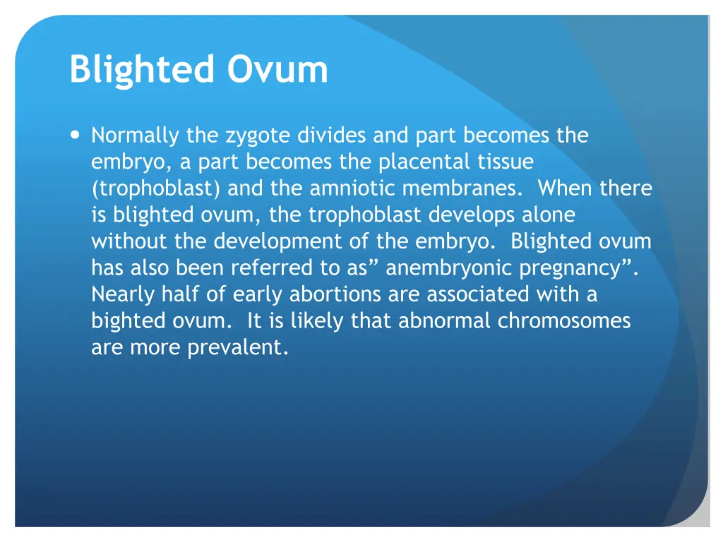 blighted ovum