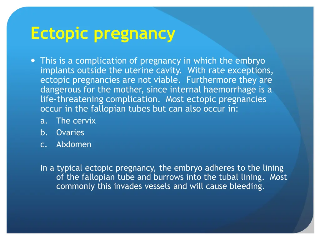 ectopic pregnancy