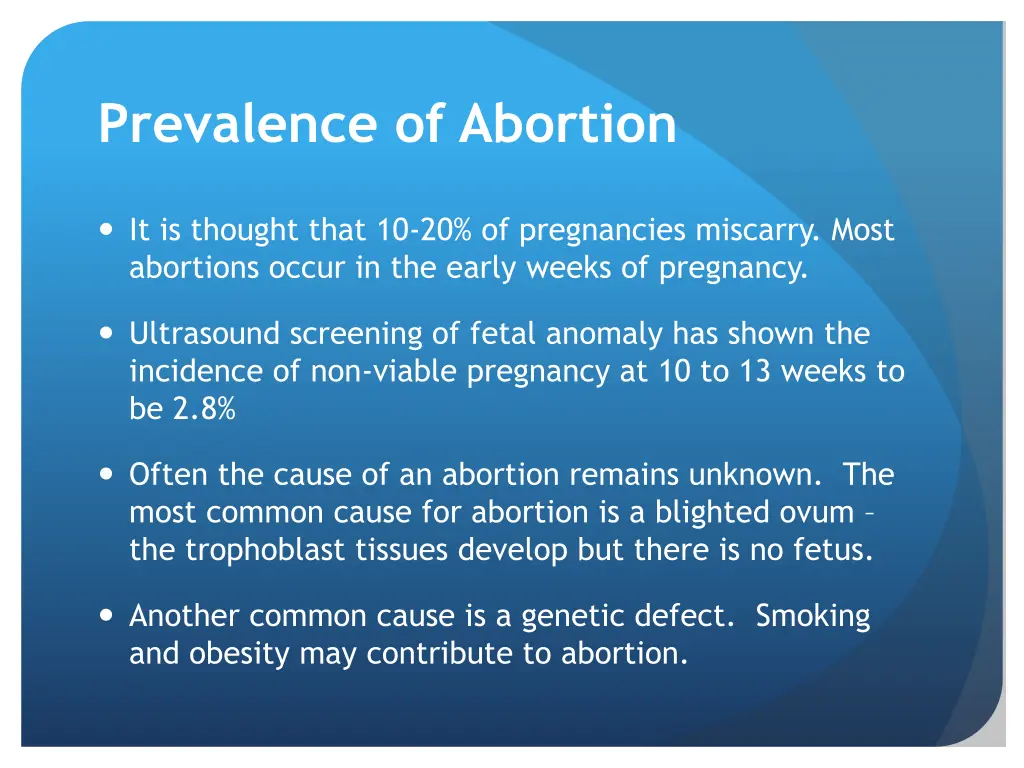 prevalence of abortion