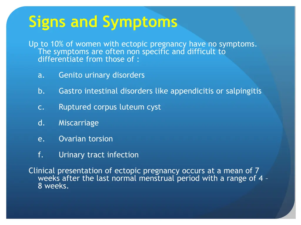 signs and symptoms