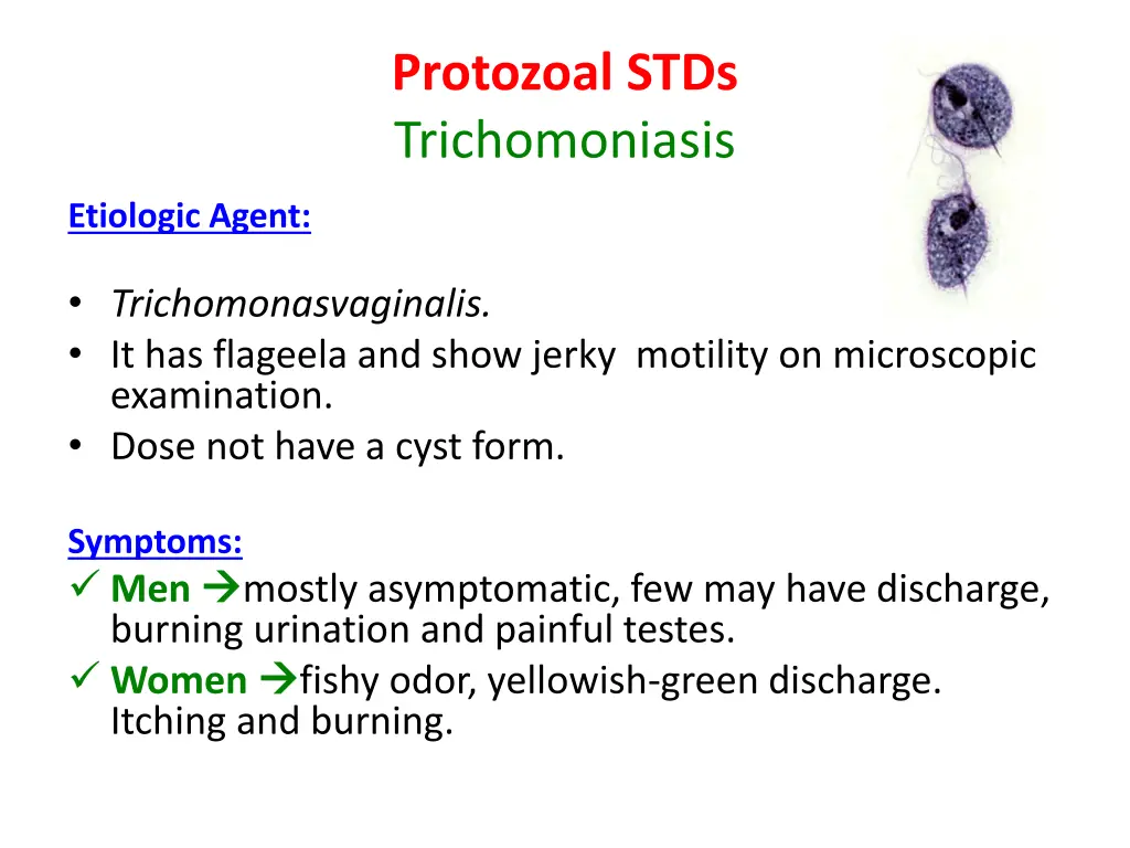 protozoal stds trichomoniasis