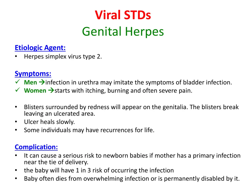 viral stds genital herpes