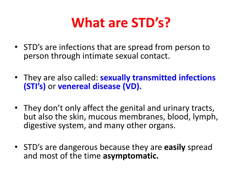 what are std s
