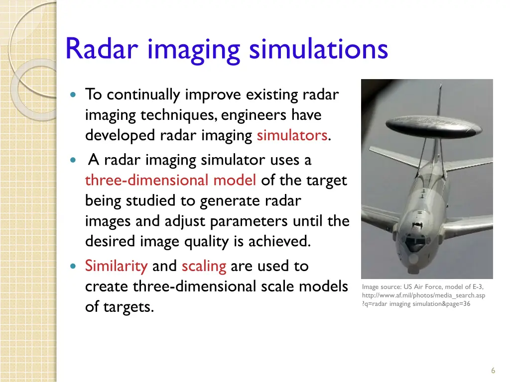 radar imaging simulations