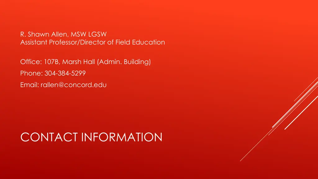 r shawn allen msw lgsw assistant professor