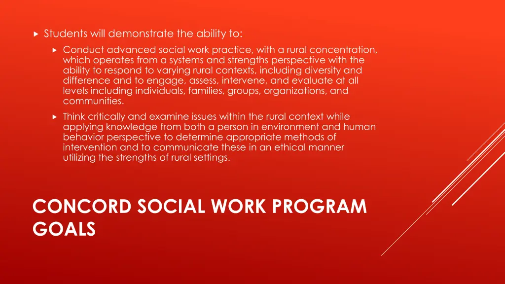 students will demonstrate the ability to