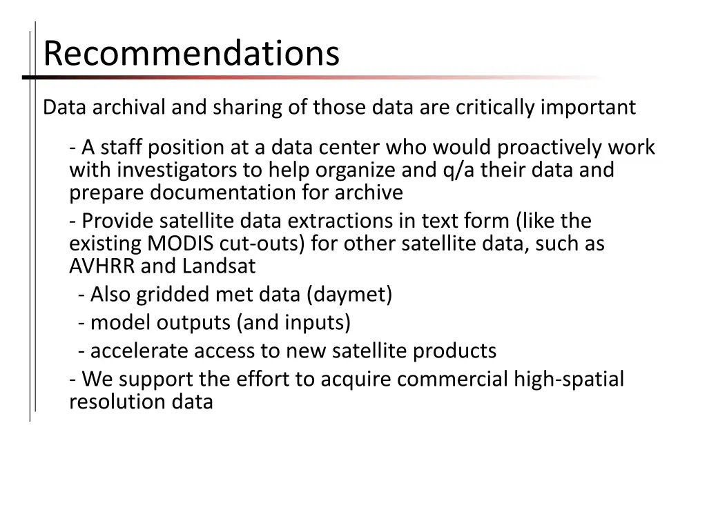 recommendations 2