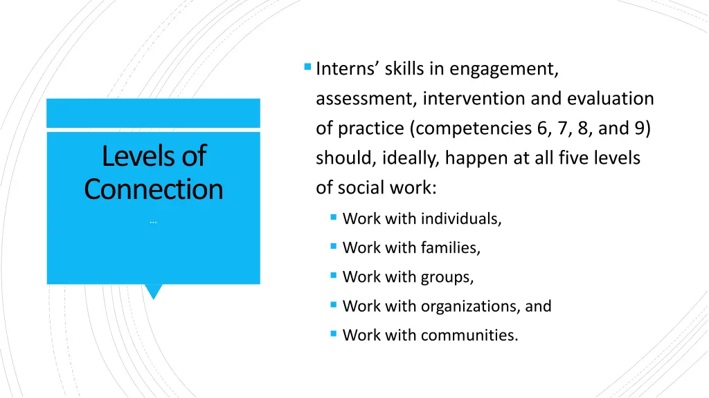 interns skills in engagement assessment