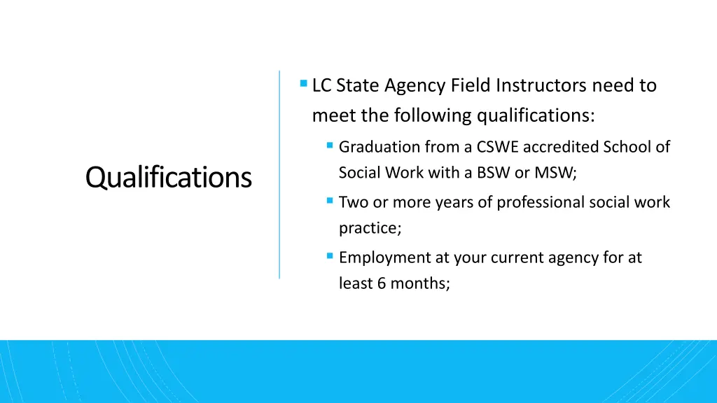 lc state agency field instructors need to meet
