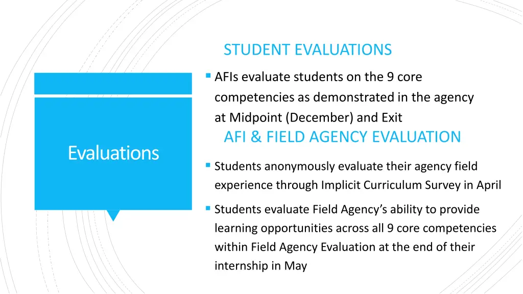 student evaluations afis evaluate students