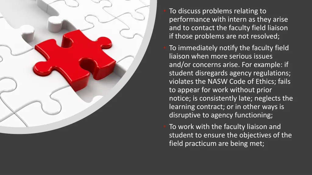 to discuss problems relating to performance with