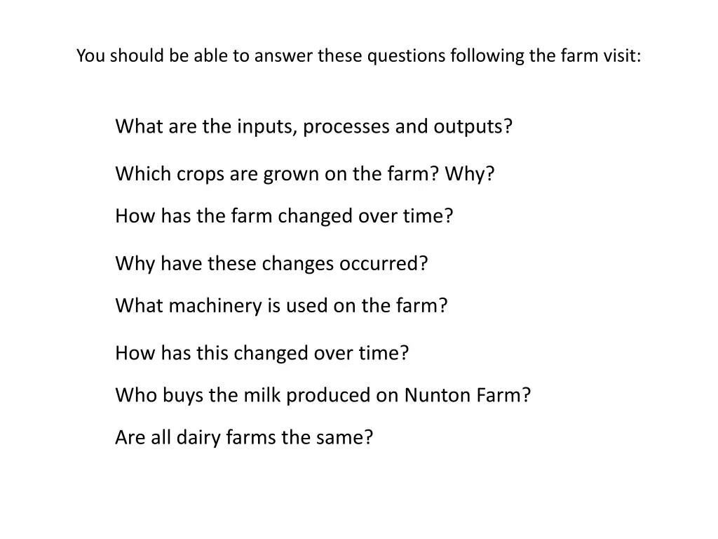 you should be able to answer these questions