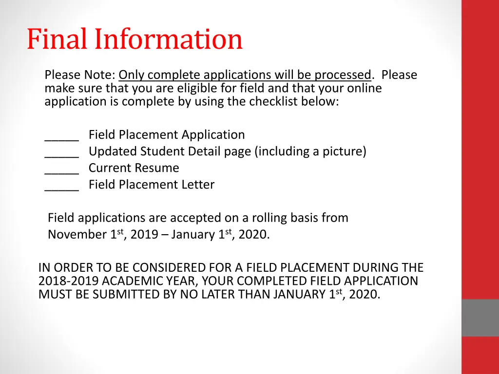 final information
