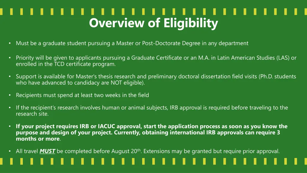 overview of eligibility