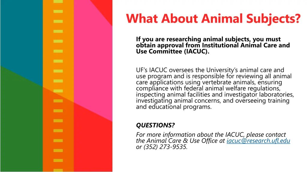 what about animal subjects