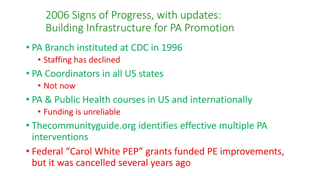 2006 signs of progress with updates building