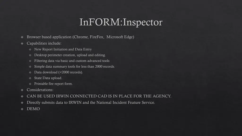 inform inspector