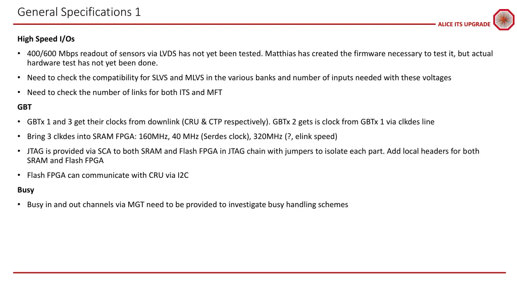 general specifications 1