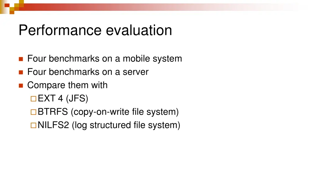performance evaluation
