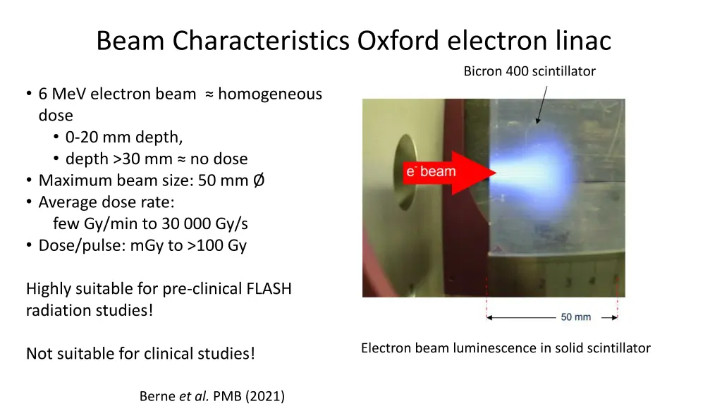 beam characteristics oxford electron linac