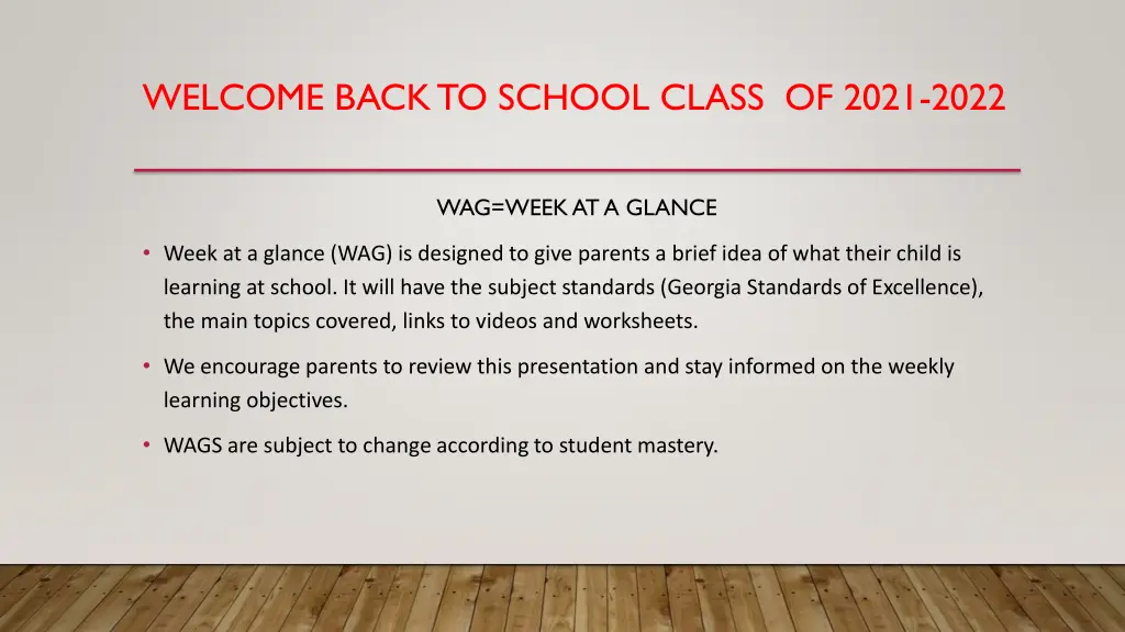 welcome back to school class of 2021 2022