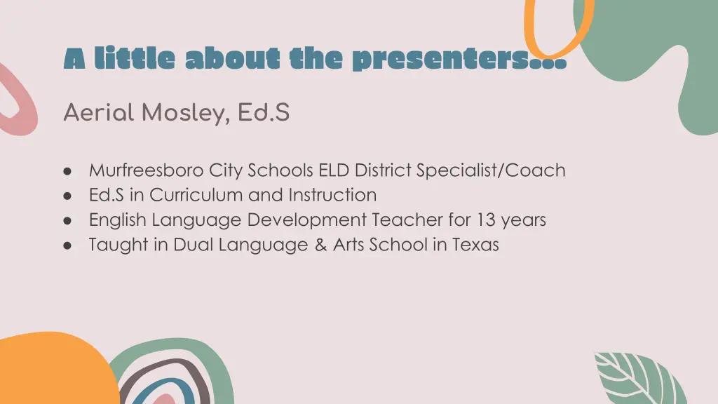 a little about the presenters 1