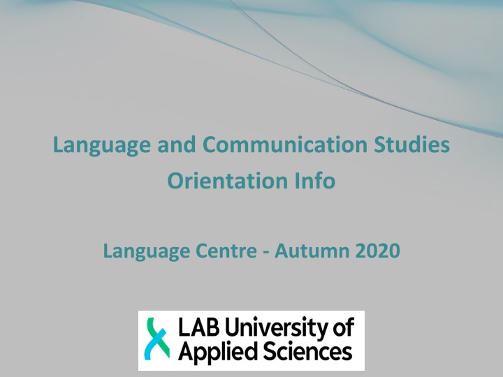 language and communication studies orientation