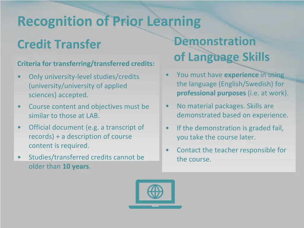 recognition of prior learning